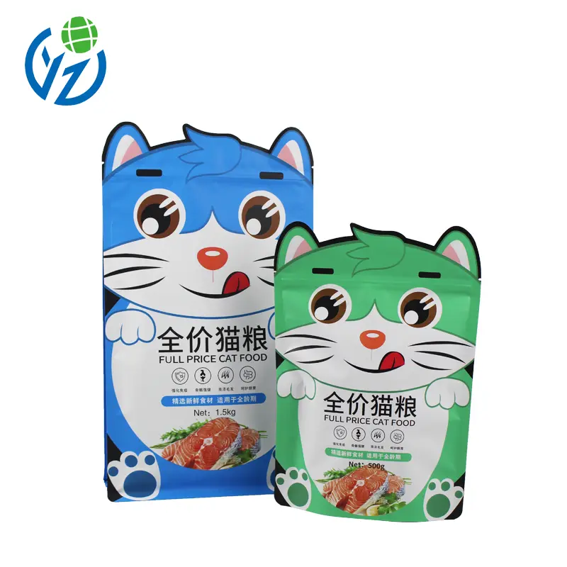 Custom Pet Food Packaging Flat Bottom Pouch With Zipper (6).jpg