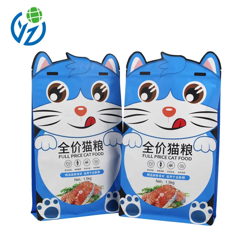 Custom Pet Food Packaging Flat Bottom Pouch With Zipper (5).jpg