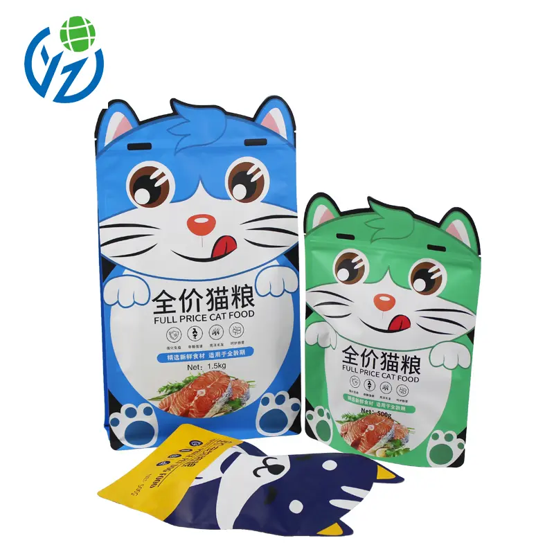 Custom Pet Food Packaging Flat Bottom Pouch With Zipper (7).jpg