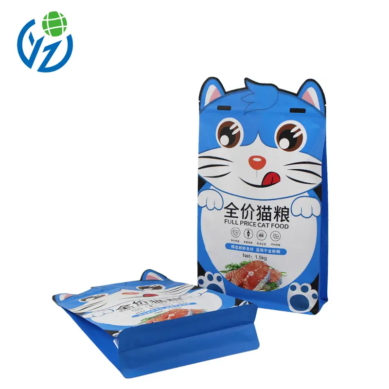Custom Pet Food Packaging Flat Bottom Pouch With Zipper (2).jpg