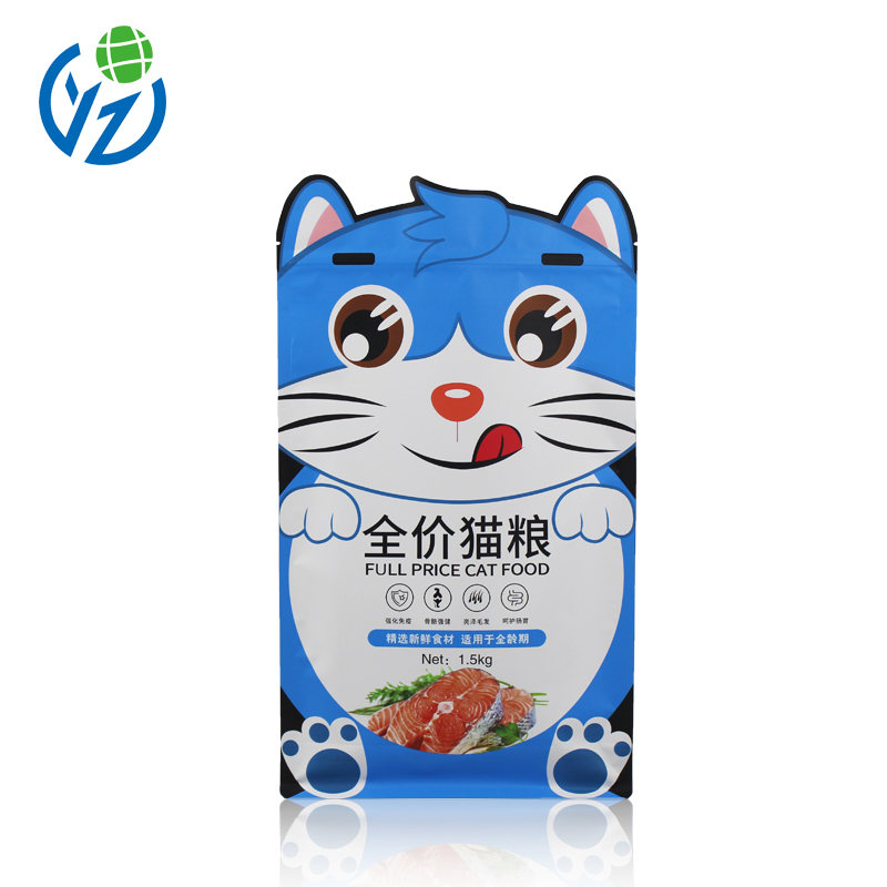 Custom Pet Food Packaging Flat Bottom Pouch With Zipper (4).jpg